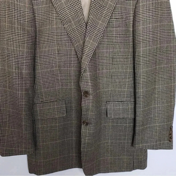 P.O.S.H. Newport Beach Brown Plaid Print Sz. 43T - Picture 4 of 11
